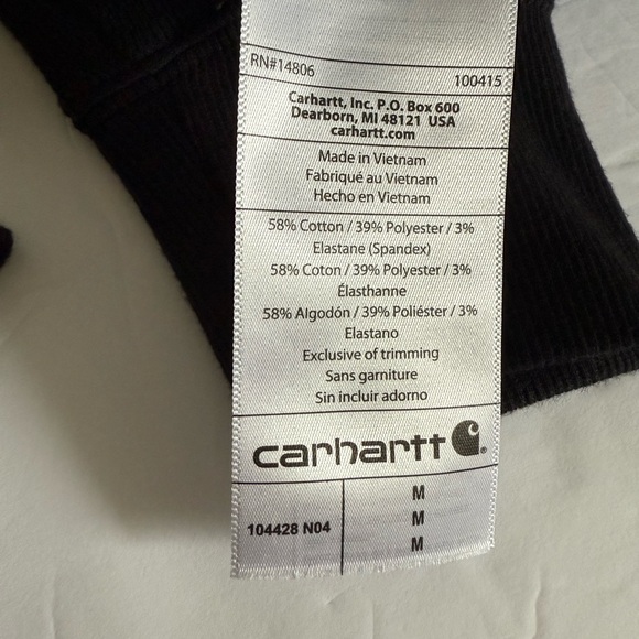 Carhartt Men’s 1/4 Zip Black Pullover Sweater - Size M - Picture 10 of 10